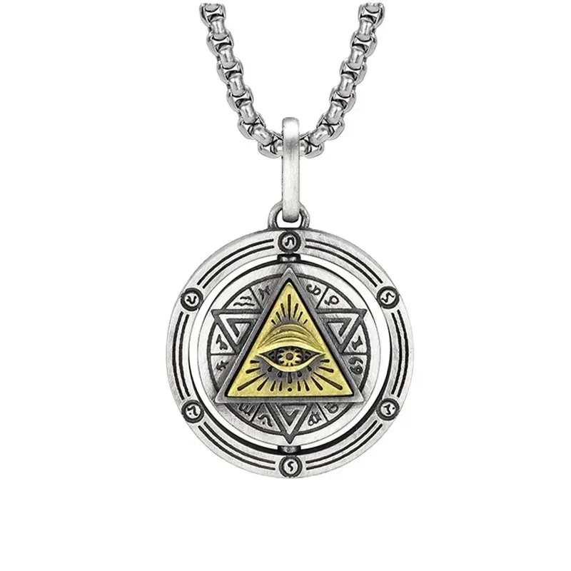 Exquisite Ancient Egyptian Gods Eye Horus Necklace Triangular Eye Pendant Jewelry Suitable for Men and Women Amulet Jewelry