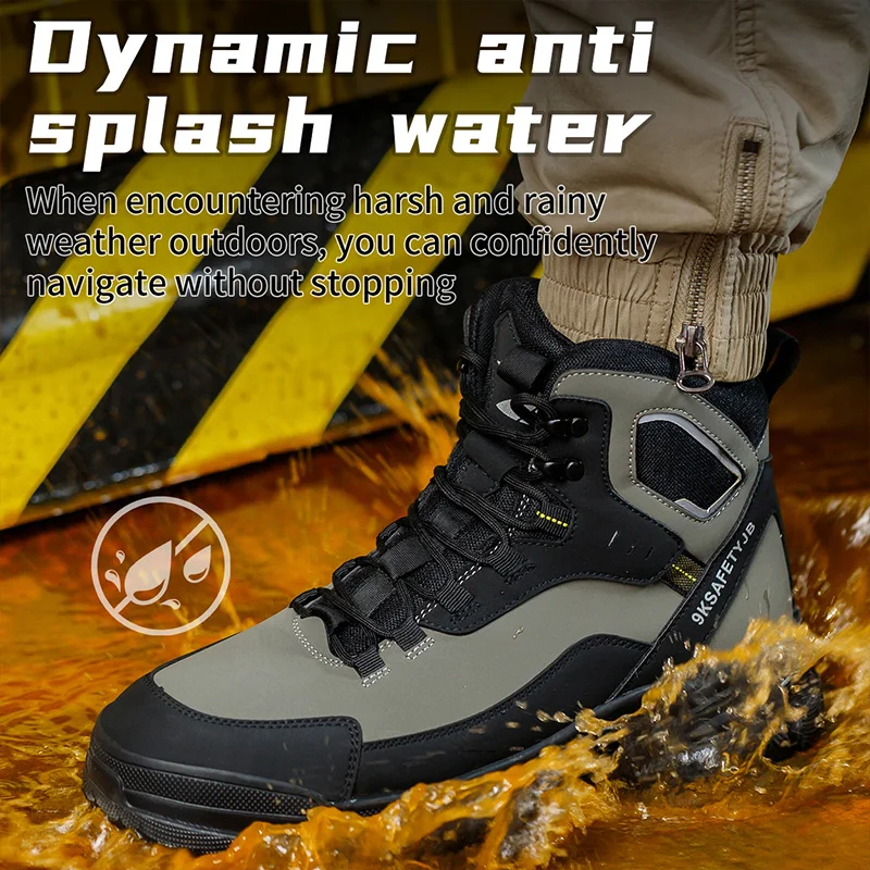 High Quality Safety Shoes Men Steel Wire Work Sneakers Indestructible Shoes Anti-smash Anti-puncture Breathable Work Shoes