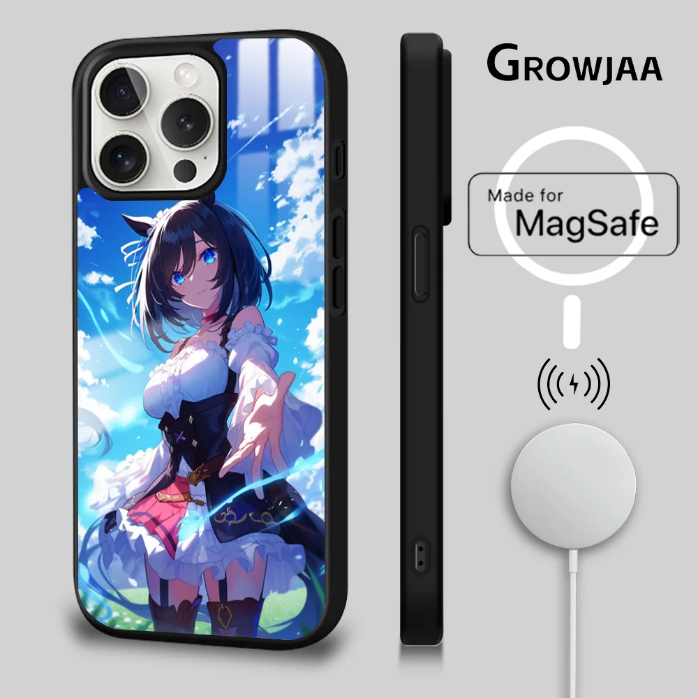 U-Uma Musume P-Pretty Derby Phone Case For iPhone 16 15 14 13 12 11 Pro Max Plus Mini New Magsafe Mirror Wireless Magnetic Cover