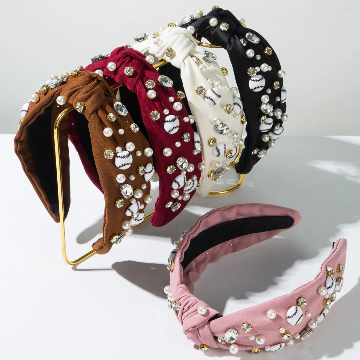 

European and American Fashion Beaded Rhinestone Volleyball Sports Headband Ball Accessories