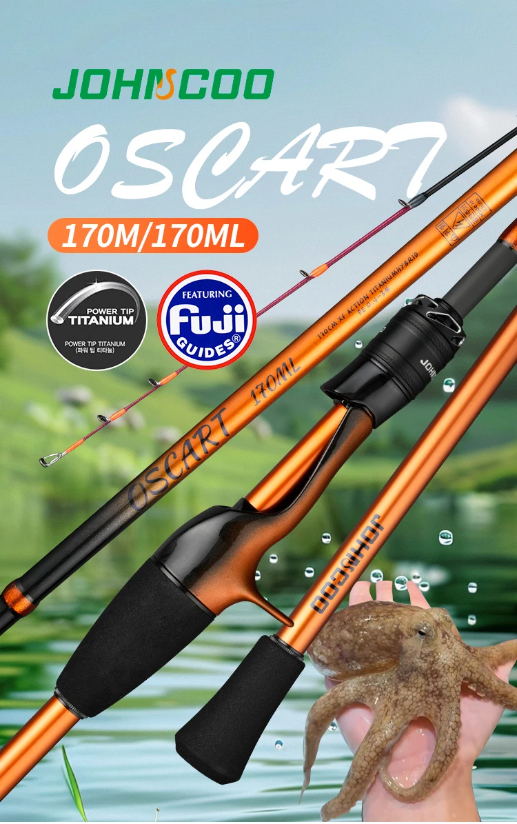 Johncoo Angelrute zum Gießen, Jigging-Rute, 1,7 m, ML, Jigging-Rute, leistungsstarke Titanspitze, Gummischwanz, Oktopus, Bootsrute – Detail 1