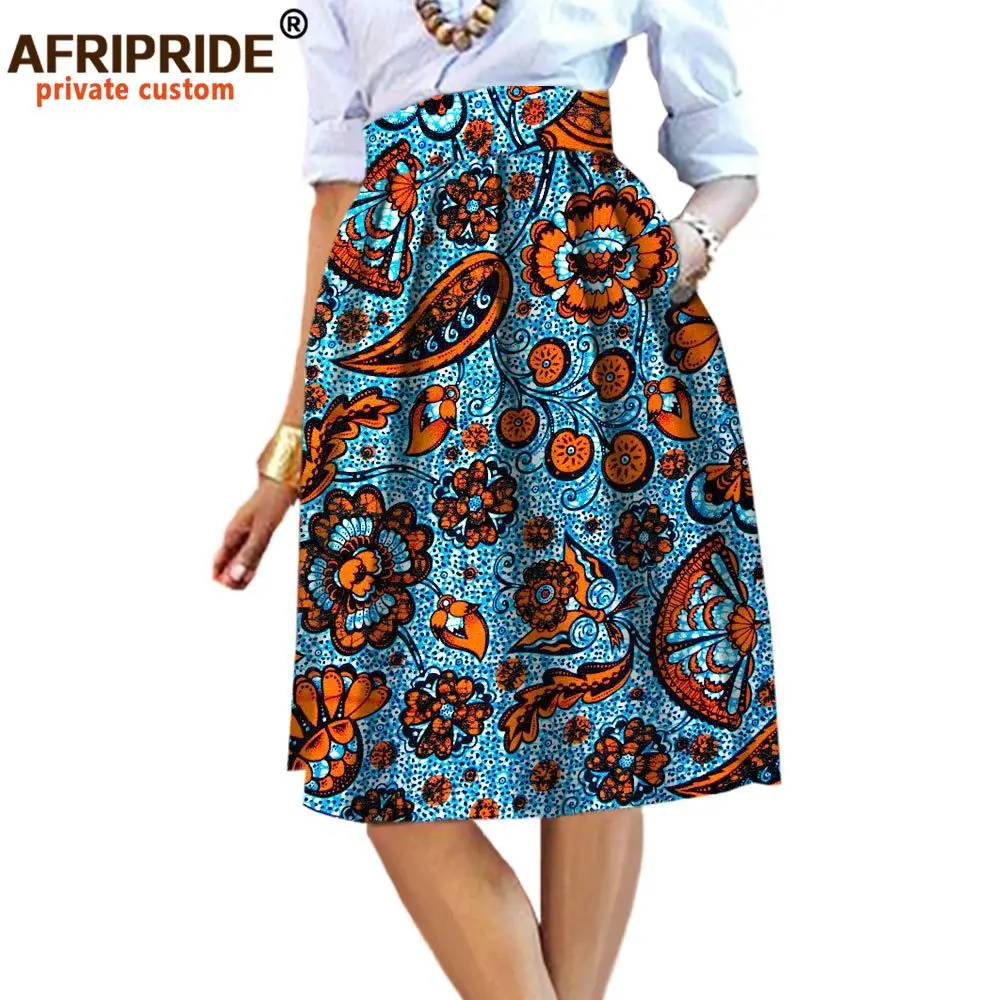 2026 Summer Original African Style Garment Midi Skirt for Women Private Custom High Quality Batik Cotton Femmal Clothing A722704