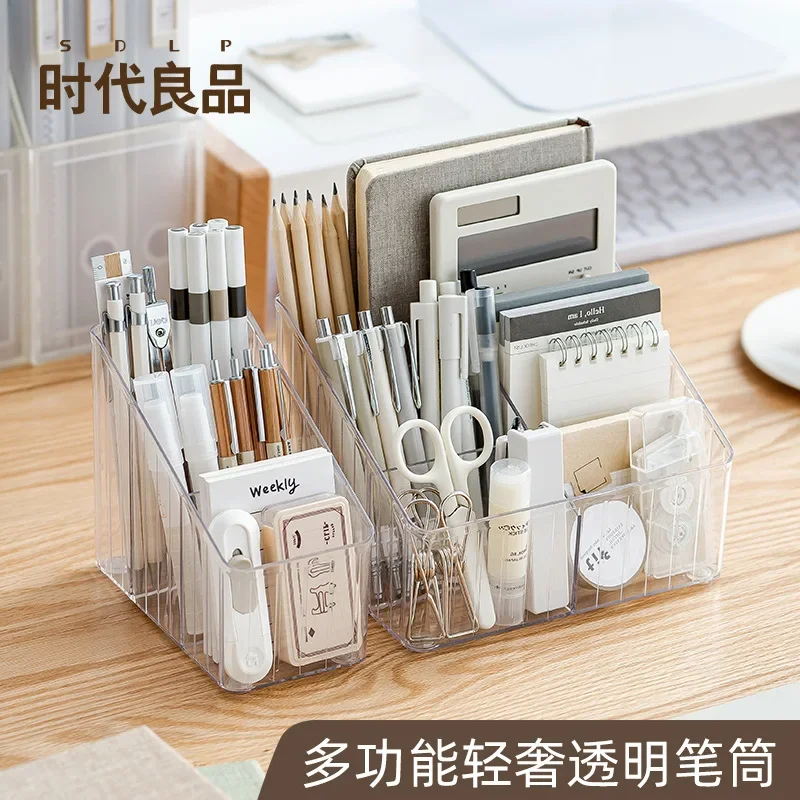 

Легкий роскошный прозрачный держатель для ручек, ценный стол для офисных принадлежностей, ящик для хранения большой емкости
