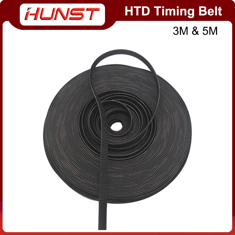 

HUNST 3M High Quality Rubber Open-Ended Transmission Synchronous Belts For CO2 Machine HTD 5M Pitch Timing Belt Width 15 20mm