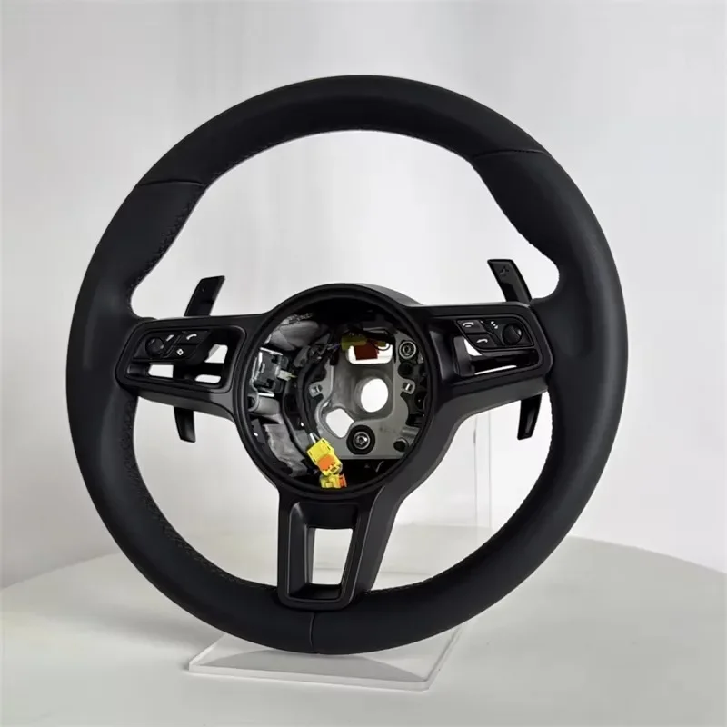 

【2025】Button Black Leather Volant Steering Wheel For Porsche 911 992 718 996 997 Cayenne 958 987 Boxster 986 Panamera 970 Taycan