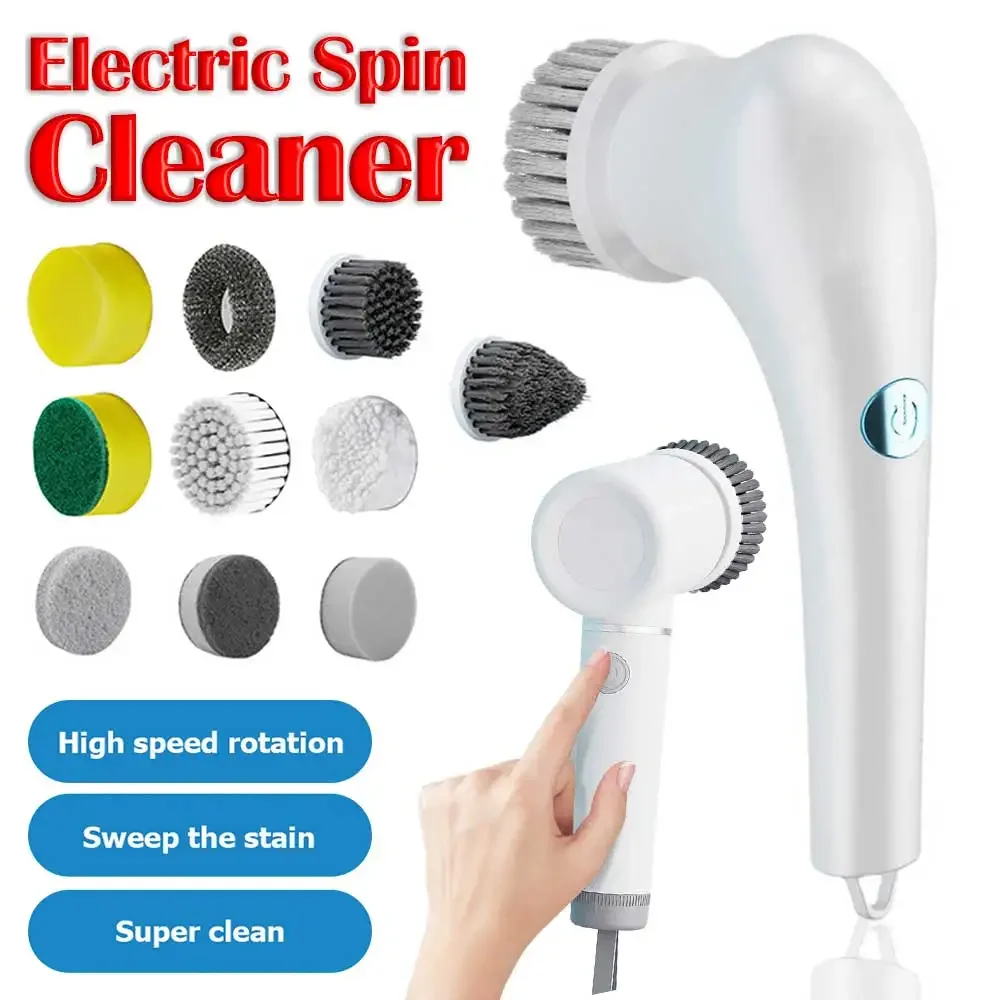 Wireless Electric Cleaning Brush USB Rechargeable Rotating Brush For Cleaning Spin Scrubber Power Cleaner Kitchen Cleaner