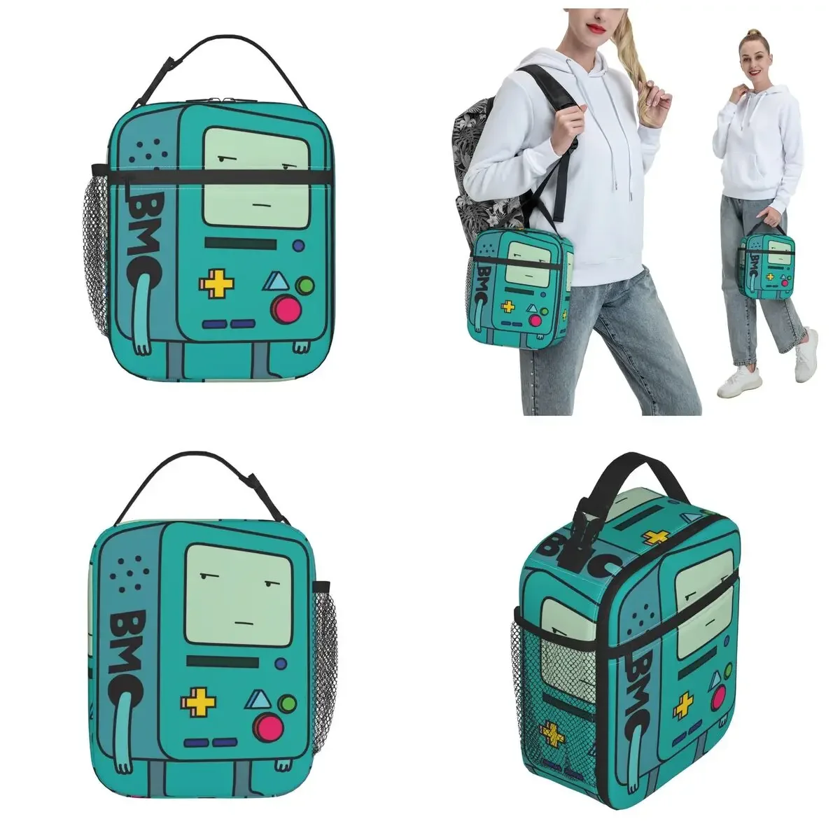 BMO Adventure Times Insulated Lunch Bag Thermal Bag Meal Container Game Life Leakproof Tote Lunch Box Food Handbags Picnic