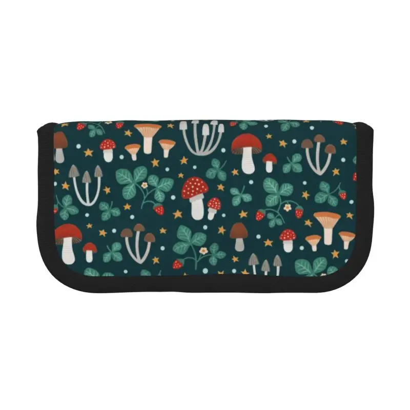 Custom Magic Forest Pencil Case for Boys Gilrs Custom Psychedelic Mushrooms Cartoon Large Storage Pen Bag Box School Accessories