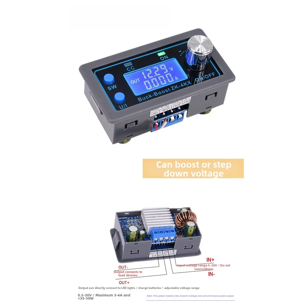 

Current Limiter DC-DC Converter For Field Repairs Output 0.5-30V Input 5-30V Max Current 4A Continuous Current 3A