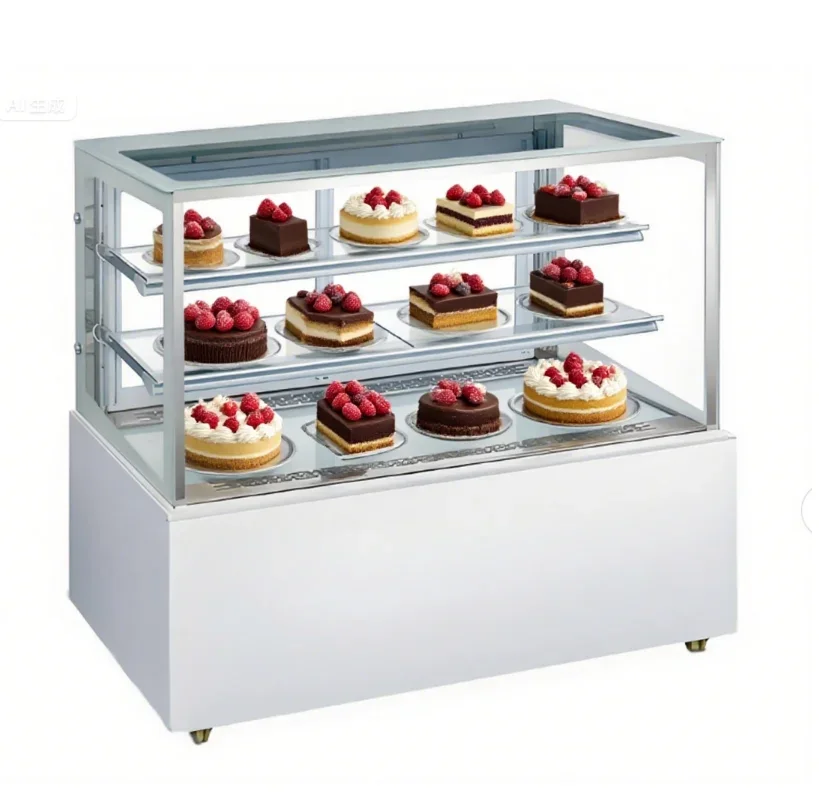 Commercial Vertical Desktop Mousse and Dessert Display Cabinet Refrigerated for Pastry Sushi Cooked Food Fruit Storage