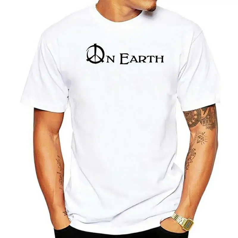 Peace on earth pacifist T-shirt screen printed Humanist t shirt men t shirt