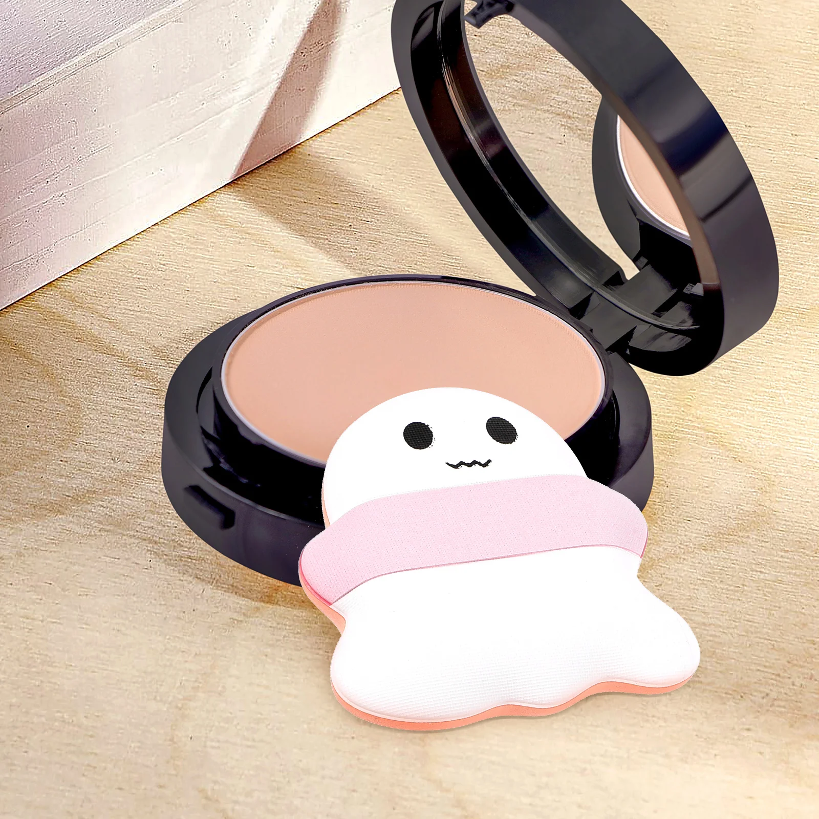 

3pcs Mini Round Soft Body Makeup Puff Sponges Powder for Women Cute Cartoon Travel Size Easy Store