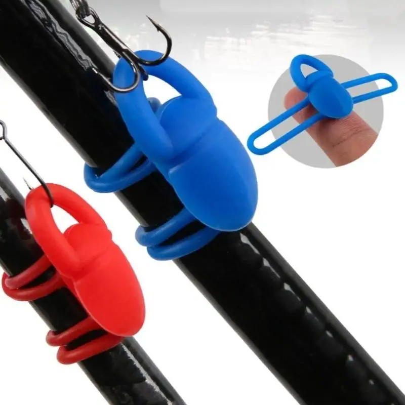 2026 5Pcs/Bag High Elastic Silicone Fishing Hook Fixer Anti Slip Lightweight Rod Hook Clip Outdoor Fishing Tackle Accessories