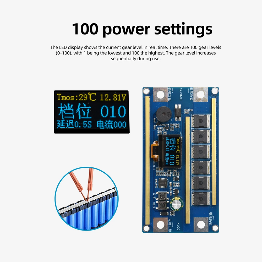 X100 12V Portable Spot Welder Kit LCD Display Lithium Battery Spot Welding Machine Control Board Equipment DIY Kit view 3
