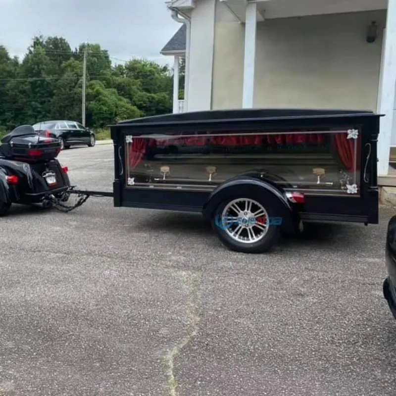 Customized Funeral Hearses Cars Trailer Special Transportation Towable Coffin Cart for Funeral Events