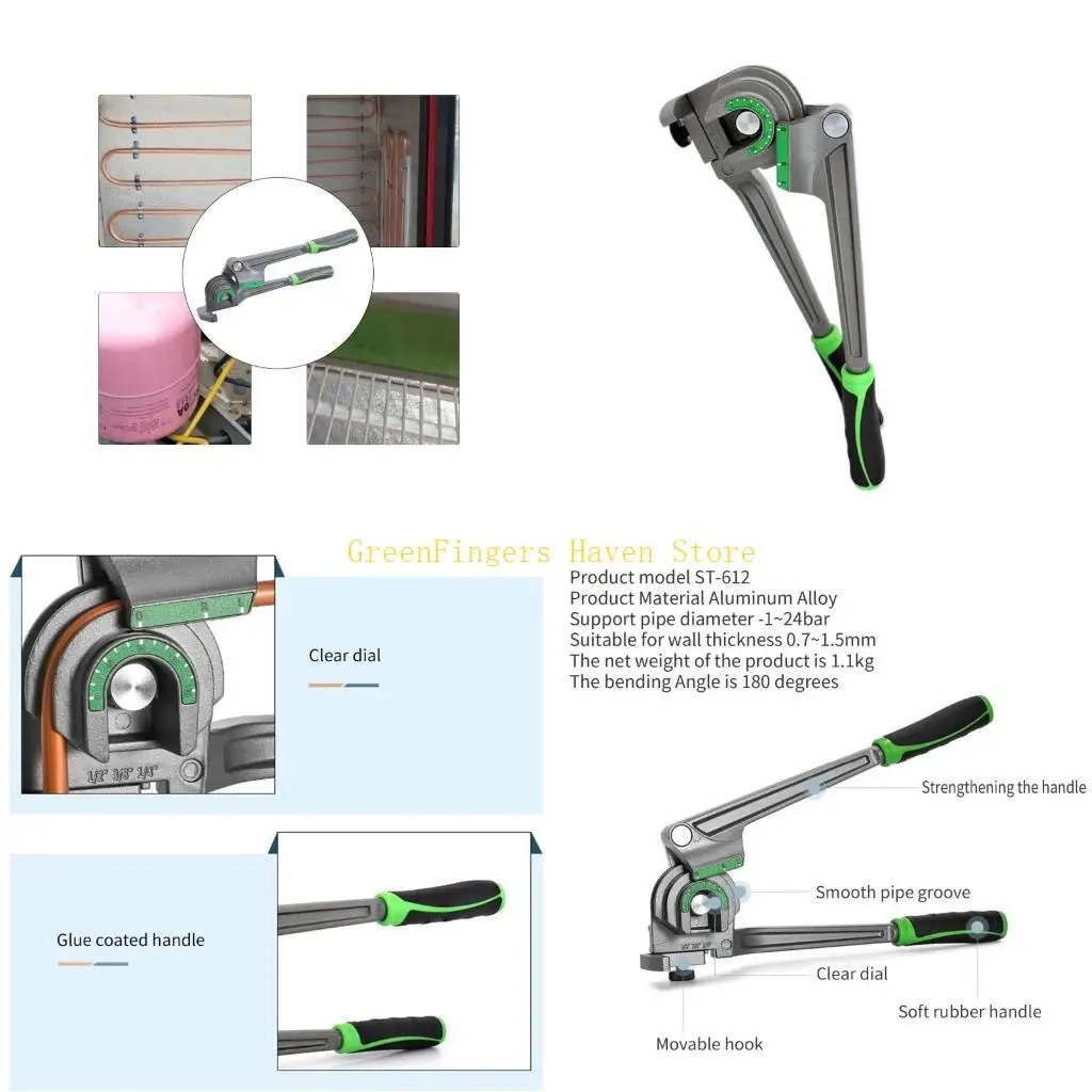

F68D 1/4" 3/8" 5/16" Tubing Bender 3 in 1 Tube Bender 180° HVAC Copper Aluminum Tubes Bending Tool for Air Conditioning