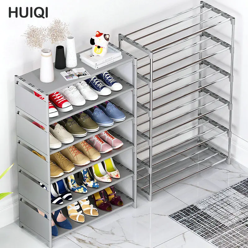 4/6 Layers Shoe Rack Easy to Install Metal Shoes Shelf Waterproof Dustproof Entryway Shoe Organizer Space-saving Stand Holder