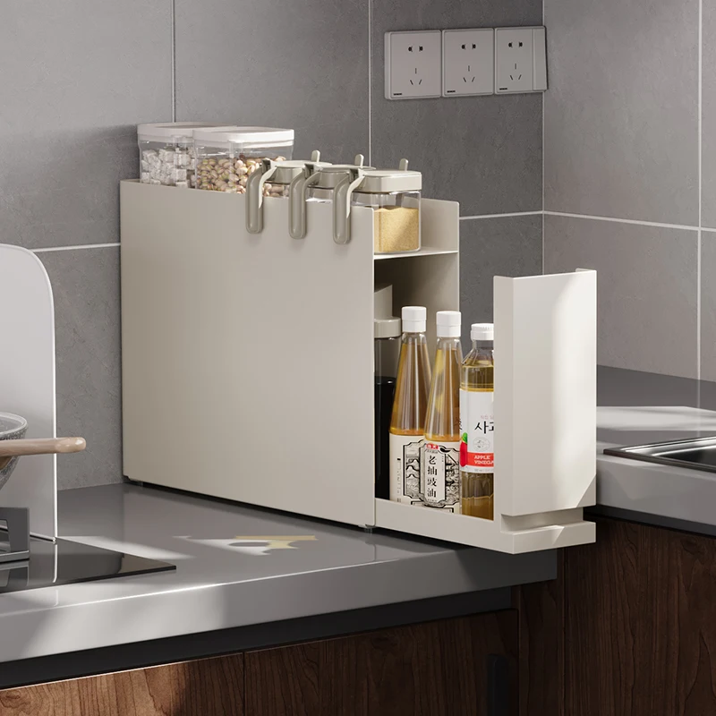 

Yushijia Countertop Condiments Pull-out Narrow Storage Rack Kitchen Corner Stand Rack Gadgets Organizer Holders