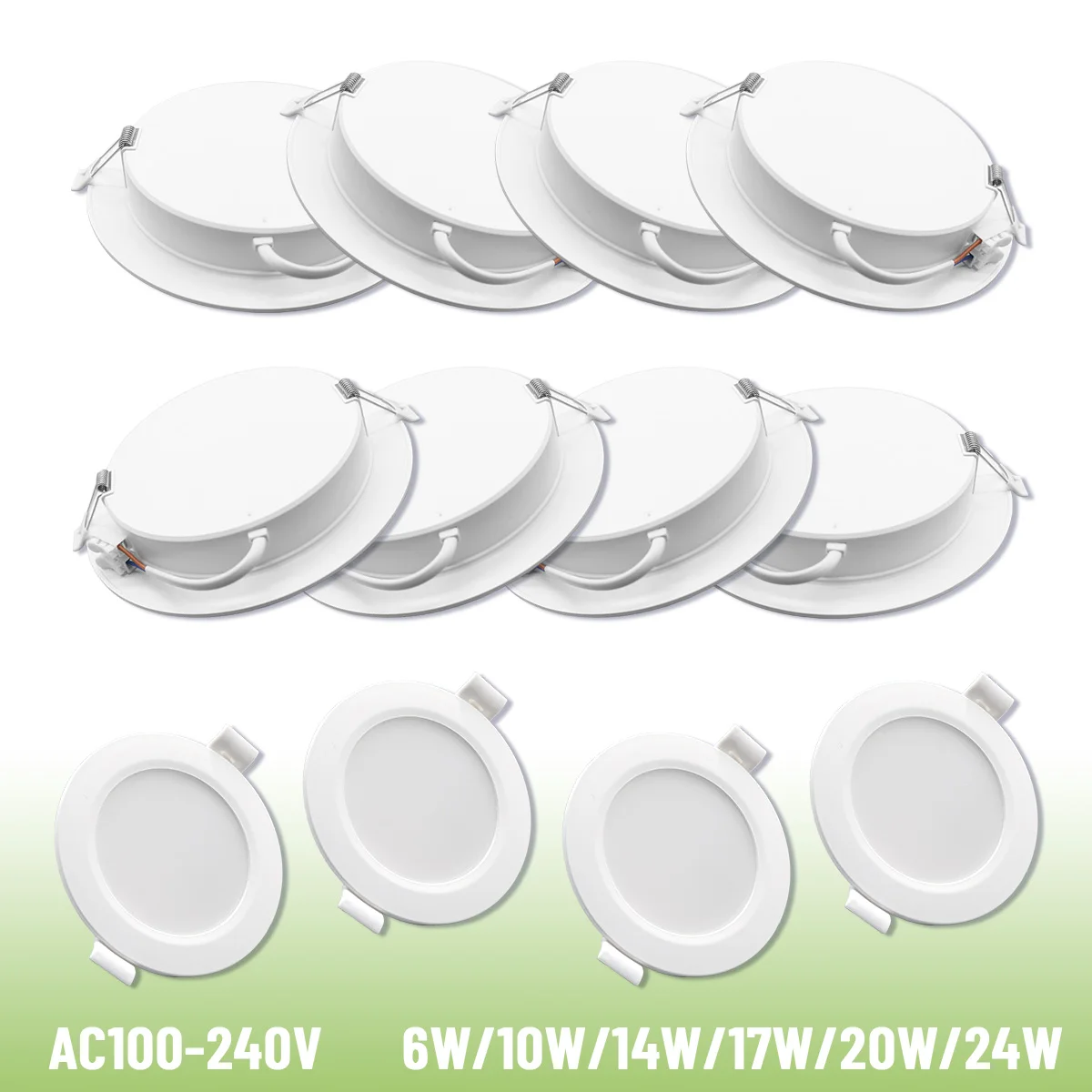 10PCS Led Downlight Three Color Warm Light Cold Lighting 6W-24W Recessed Ceiling Lamp Led Spotlight for Living Room Bathroom