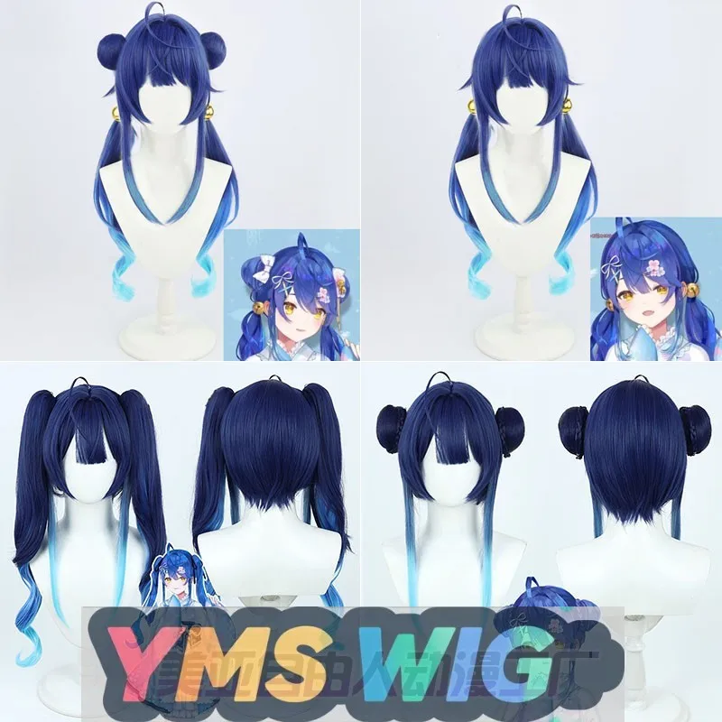 

【YMS WIG】Virtual Streamer VTuber Japanese Style Dress Tengoku Heart Cosplay Wig A Miao Miao Rainbow Society