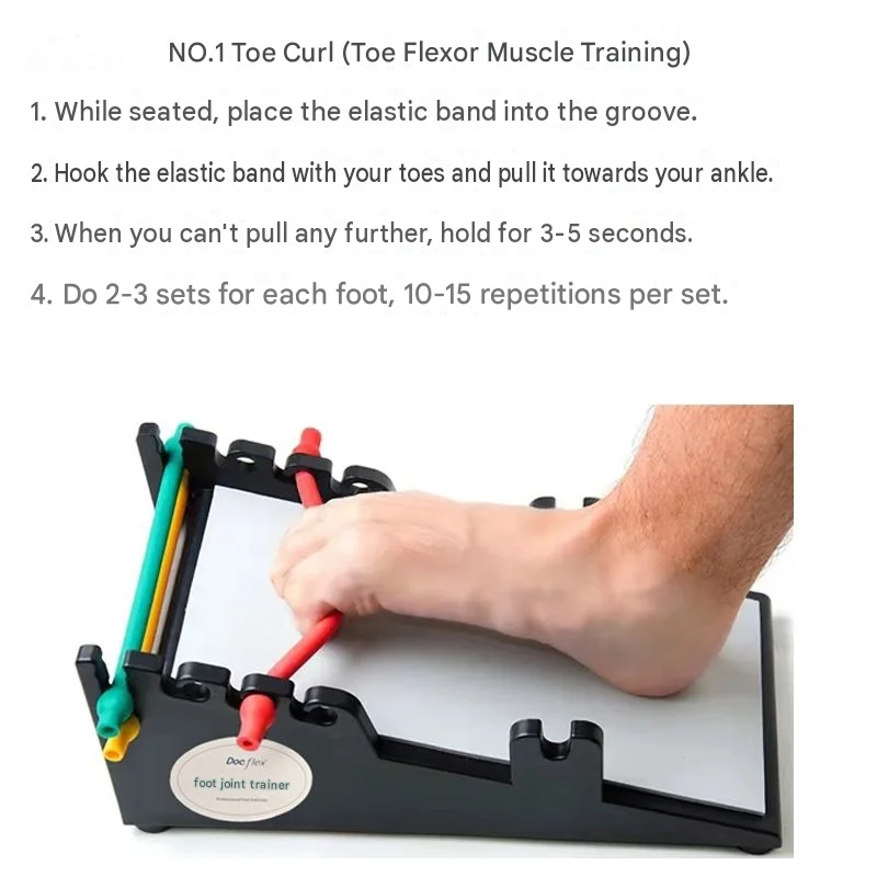 Ankle Joint Exerciser, Inversion Eversion Corrector, Foot Toe Elastic Rehabilitation Trainer, 2 in 1 Fitness Tool