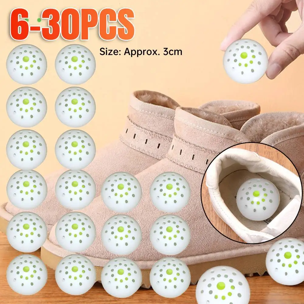 6-30Pcs Shoes Deodorant Balls Freshener Shoes Tea Fragrance Essential Foot Care Everyday Footwear Scent Shoe Closet Fresh Ball