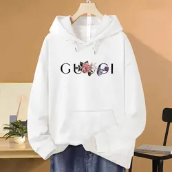 Women Luxury Hoodies Vintage Retro Y2k Pullover Hooded Sweatshirt Female Designer Casual High Quality Hoody Trendy Clothing