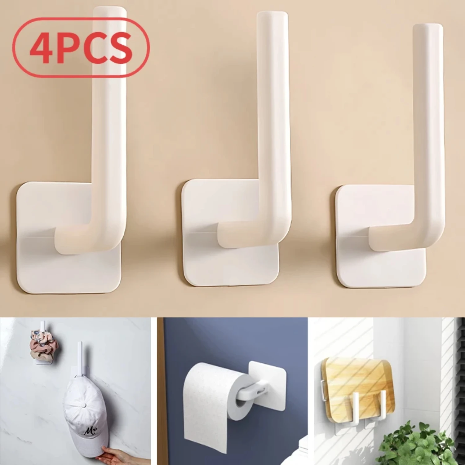 

Sticky 1/4 PCS Wall Mount Hat Rack Holder Hook for Kitchen Bathroom Toilet - Convenient and Stylish Hat Hanger