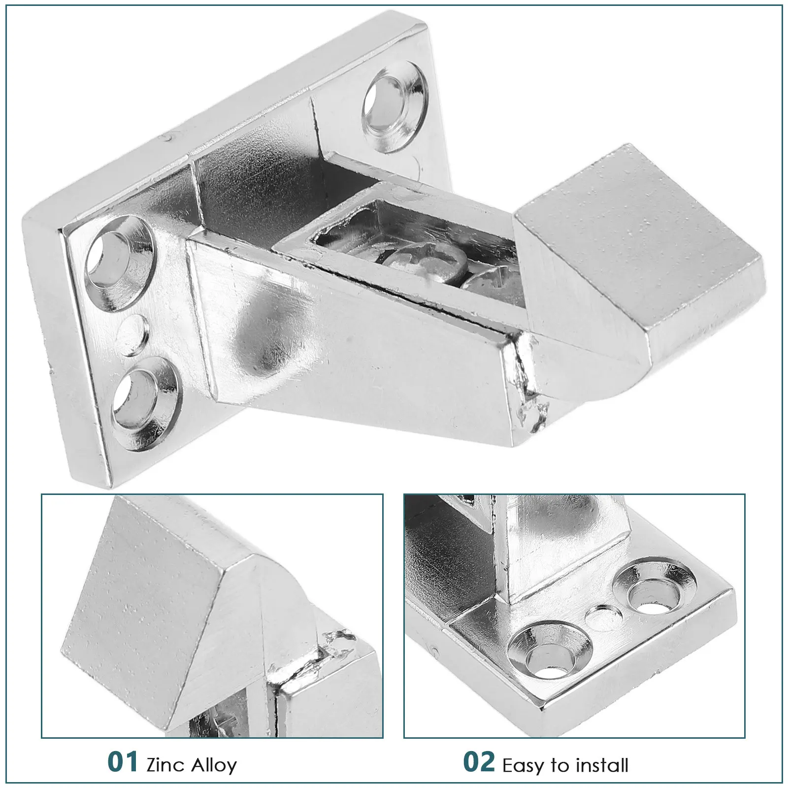 1Set Refrigerator Door Latch Hook Heavy Duty Zinc Alloy Embedded Screw Fixation Adjustable Freezer Lock Fridge Handle Hook