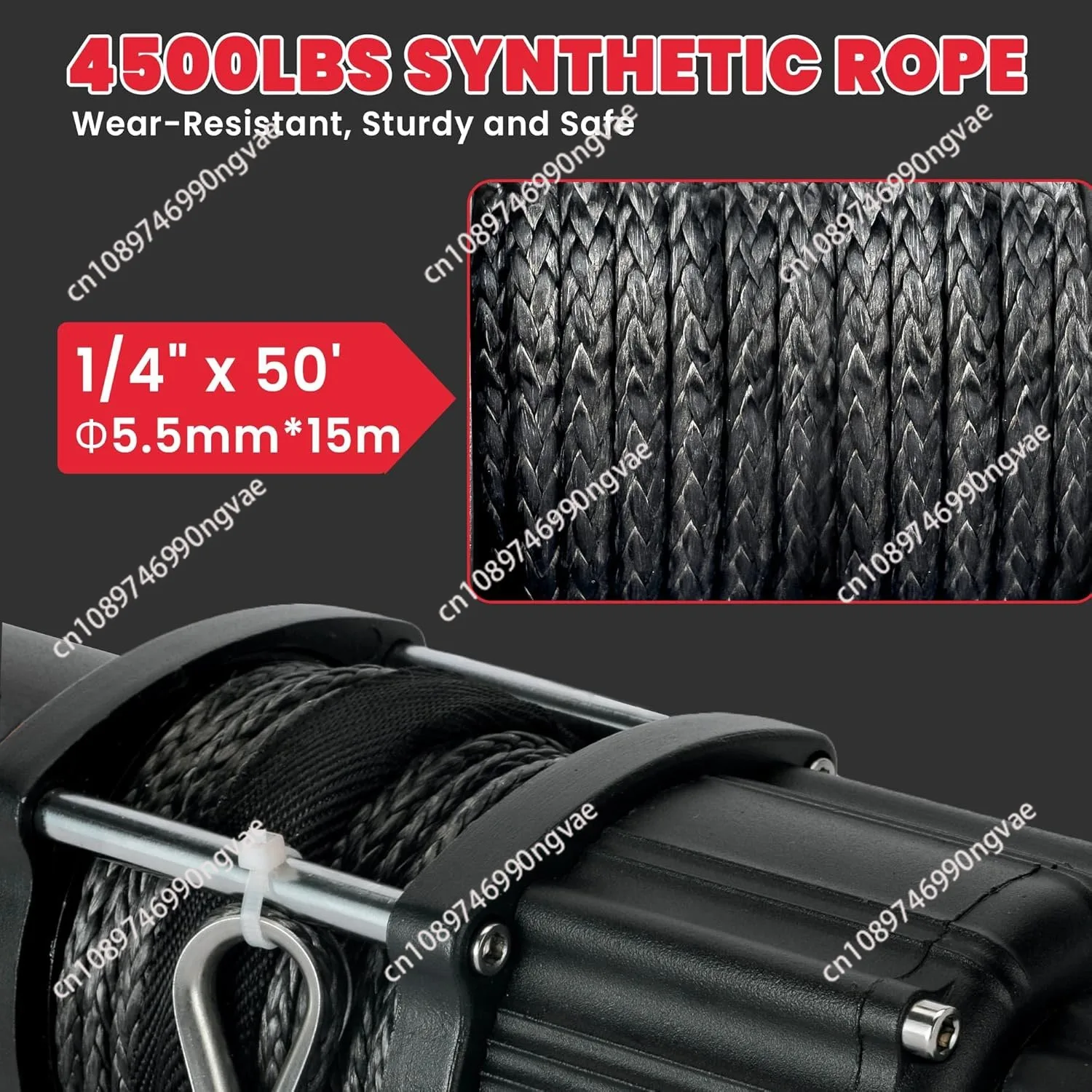 4,500-pound electric winch, small truck crane, small off-road vehicle, self-rescue and escape traction for cars