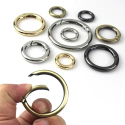 1x Spring gate O Ring portachiavi apribile in lega borsa artigianale in pelle cinturino per cintura fibbia trigger chiusura a scatto connettore a clip accessorio fai da te