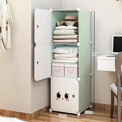 Folding Wardrobe,Clothes Storage Cabinet Green Diy Plastic