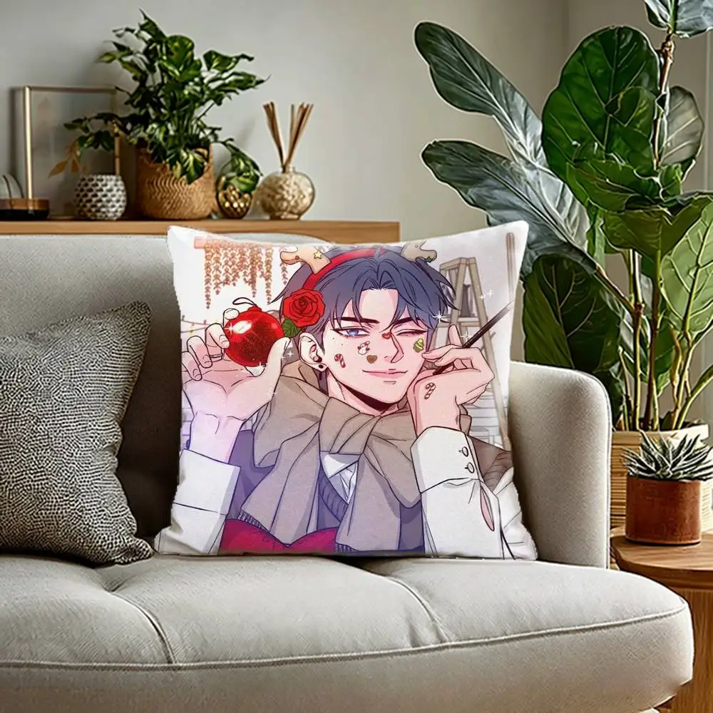Sketch bl Anime Cartoon  Pillow Case Sofa Living Room for Bedroom car Headboard Backrest Cushion Square Cushion Nap Time