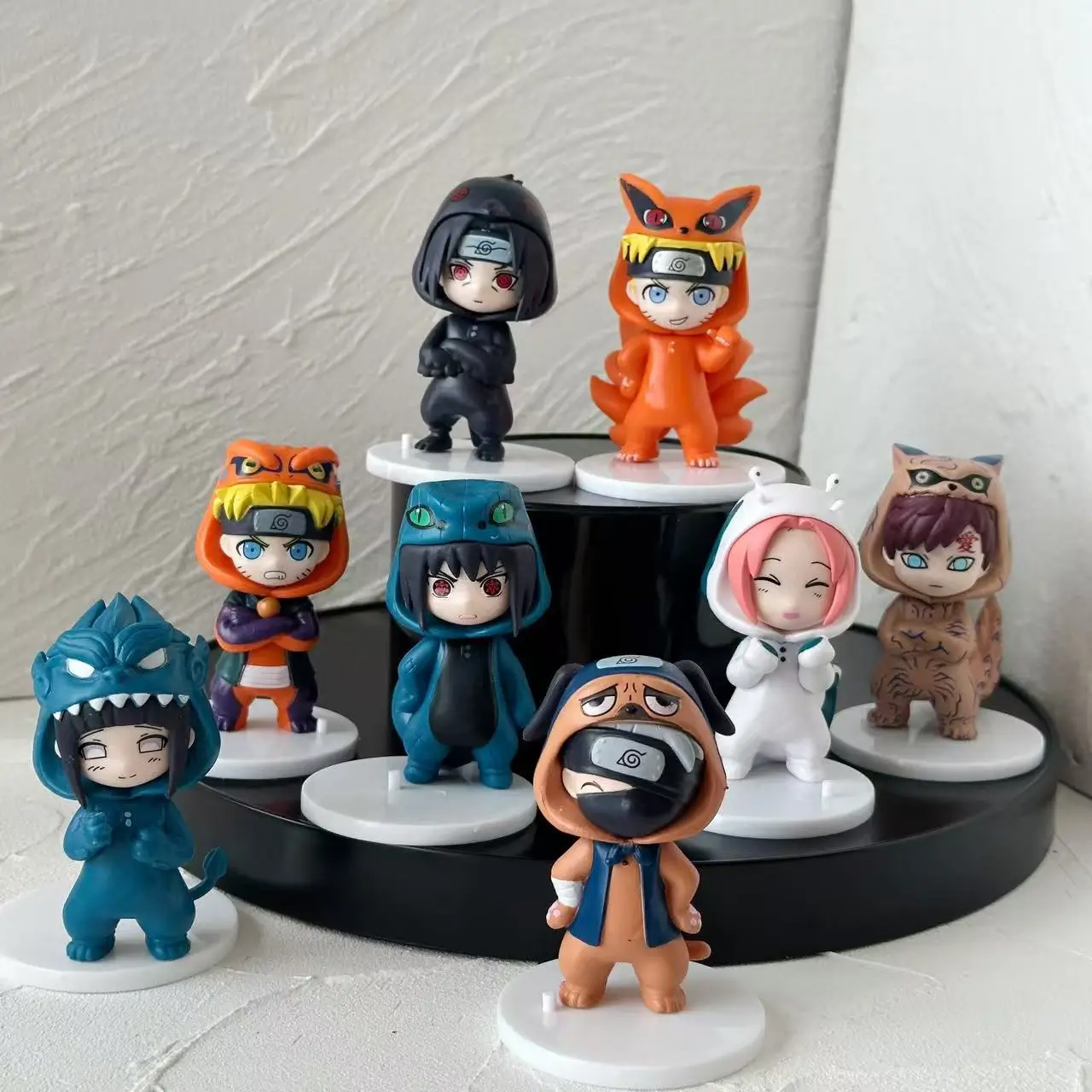 8 unids/set 8,5 cm Anime nuevo NARUTO Cos Bijuu ropa figuras Kawaii versión Q modo PVC juguete modelo muñecas coleccionar adornos regalos