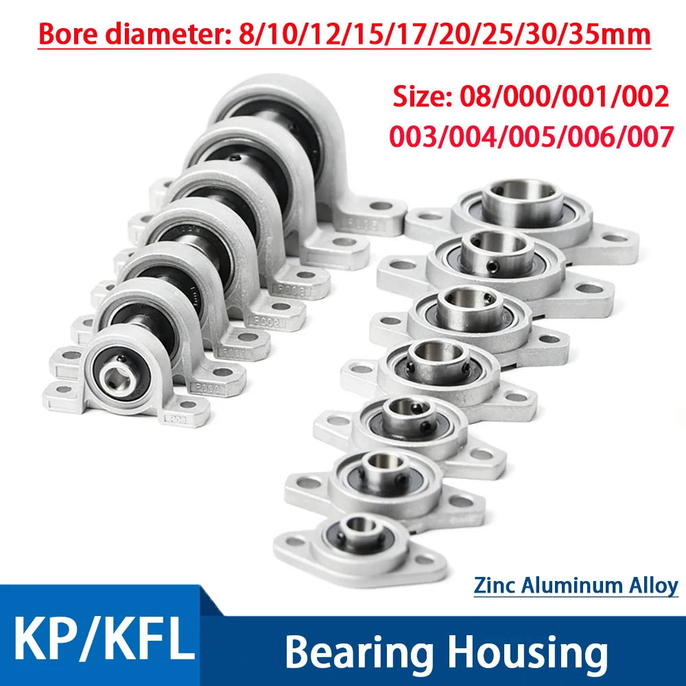 

1-10Pcs Zinc Alloy Diameter 8mm-35mm Bore Ball Bearing Pillow Block Mounted Support Kfl/Po08 -Kfl/Po007 Diamond Shaped Vertical