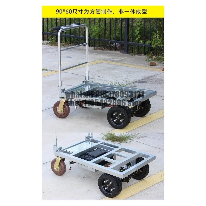 Pull the tile trolley, flat trolley, foldable trolley into the elevator