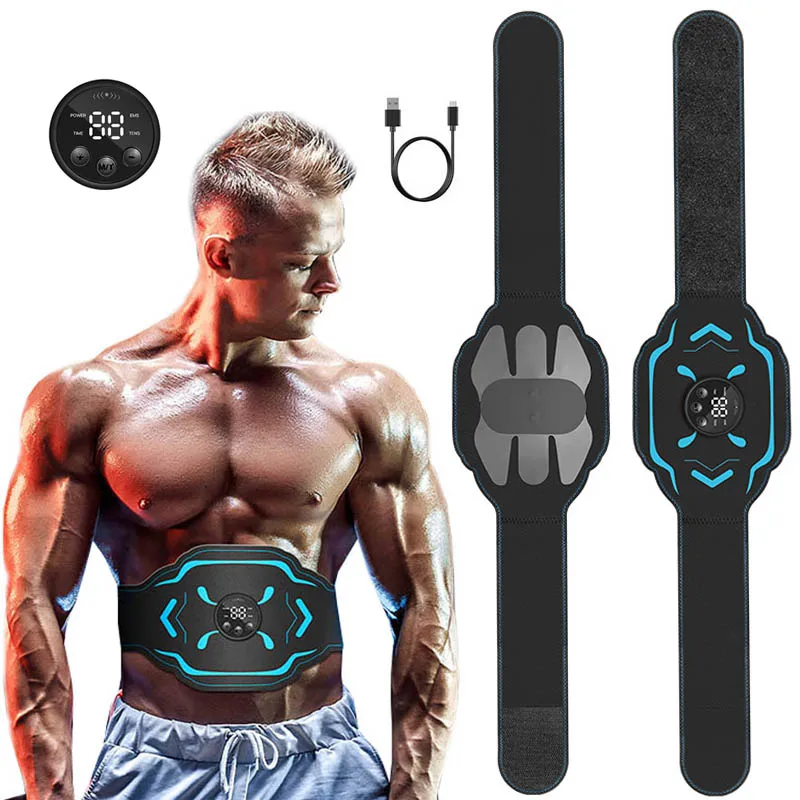 New Smart Electric EMS Muscle Stimulator Abdominal Toning Belt Fitness Slimming Massage Belts Loss Weight USB Recharge Dropship