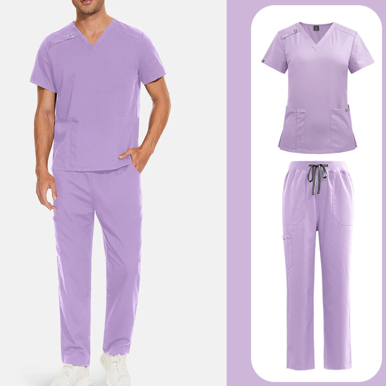 

Специальная устойчивая к морщинам легкая медицинская униформа для мужчин унисекс, стоматологические ветеринарные скрабы для кормления, комплект верхних брюк