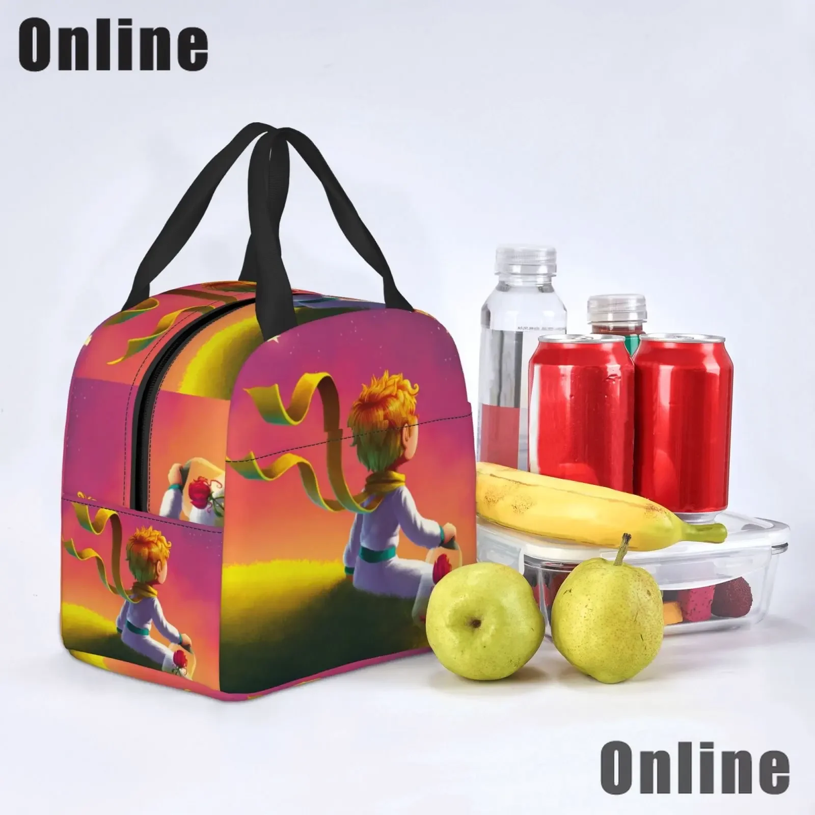 The Little Prince Resuable Lunch Box for Women Multifunction Thermal Cooler Food Insulated Lunch Bag Office School Picnic