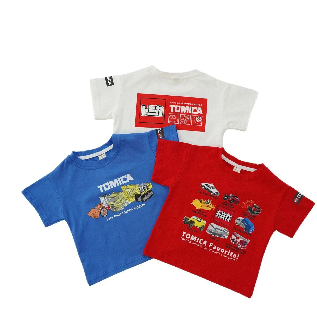 

Japanese Cartoon Children's Short Sleeved T-shirt Excavator Car Print 25 Years Summer Pure Cotton Baby Boy Top A-Class Casual T