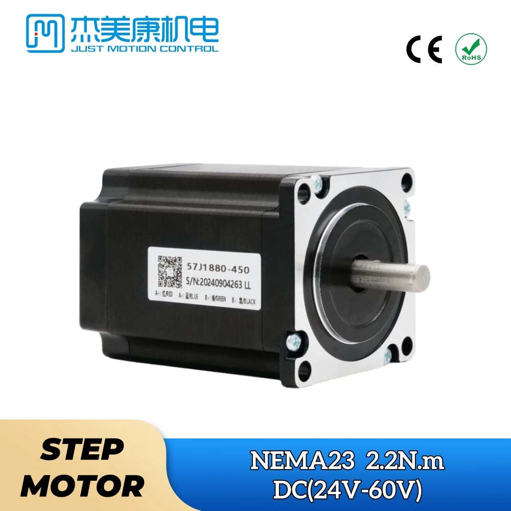 

Nema 23 JMC 57J1880-450-LL 2-Phase 5.0A 2.2Nm Open Loop Stepper Motor Shaft 8x21mm for CNC Textile Router Machine Kits