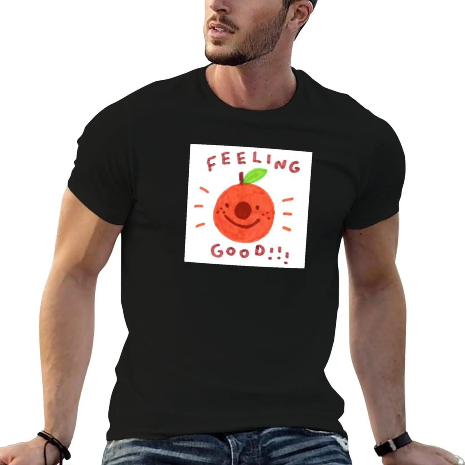 

FEELING GOOD!!! T-Shirt man t shirt graphic man t shirt luxury black cotton t-shirt plain for man package T-shirt