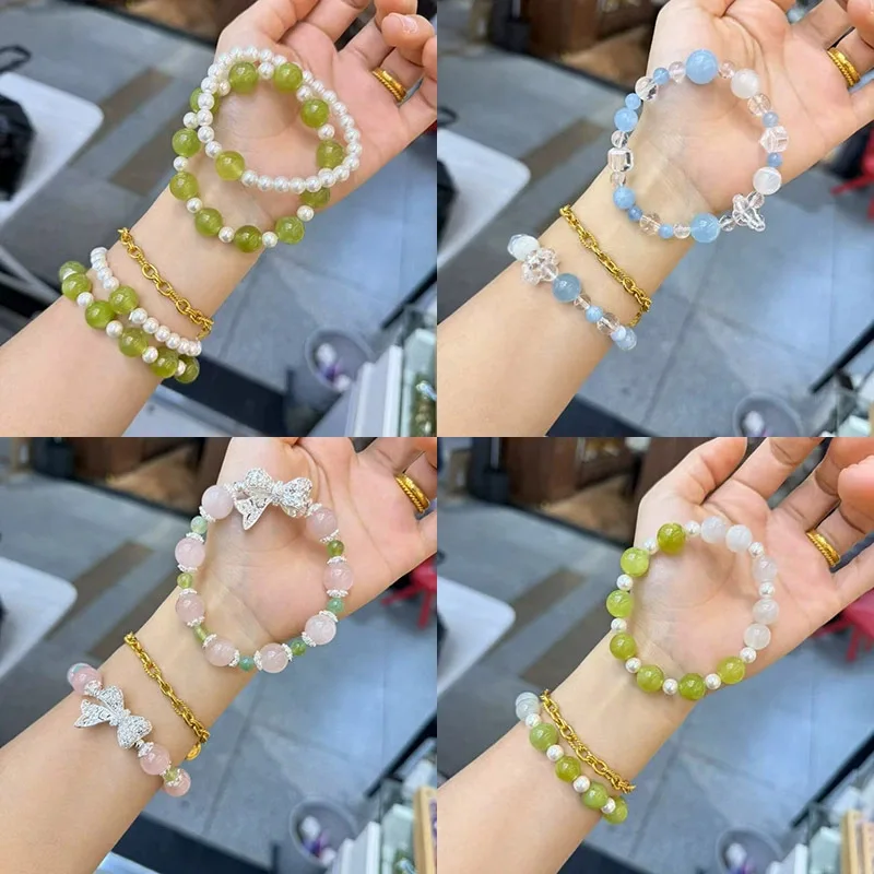 

Cold blue crystal beaded bracelet Xia Xin