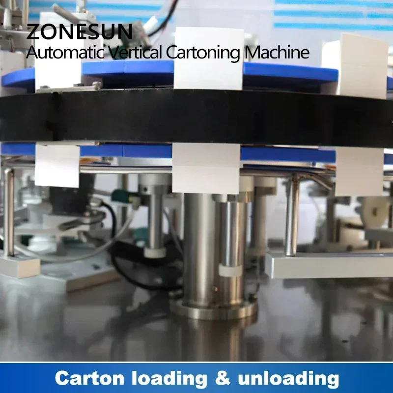 ZONESUN ZS-ZHJ50D Automatic Cartoning Packaging Machine Turntable Vertical Automatic Small Cartoning Machine Blister Tube Bottle