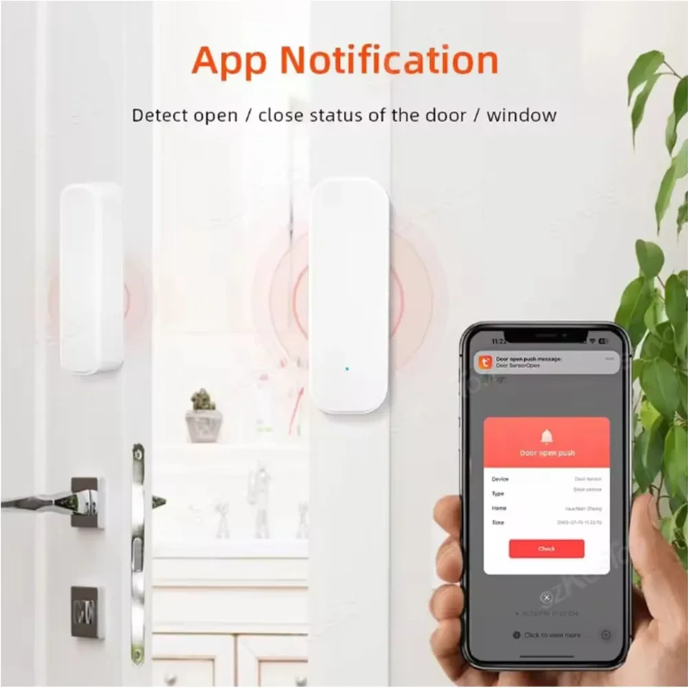 Sensore per porte Zigbee Sensore per finestre wireless con avviso di notifica app per la sicurezza domestica Compatibile con Alexa Google Assistant