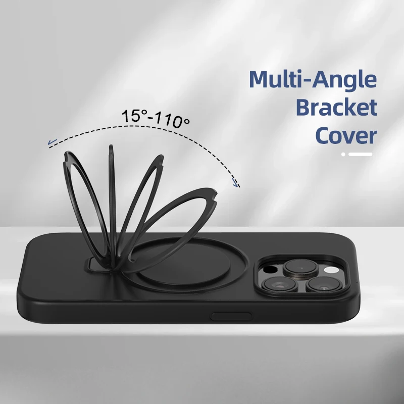 Magnetic Kickstand Case for iPhone 16 Pro Max for iPhone 16 Plus - MagSafe Compatible Safe Bracket Cover with Ring Holder