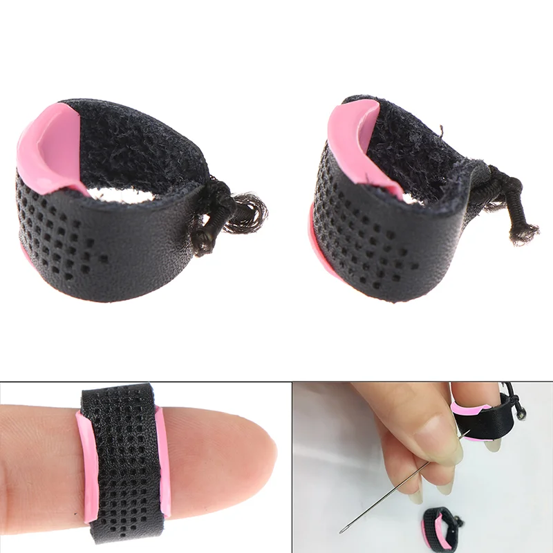 [YU]1Pcs Adjustable Leather Thimble Patchwork Finger Protector Needlework Sewing Helper
