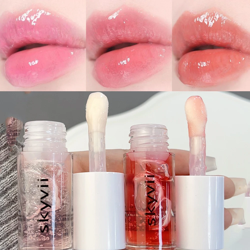 Fruchtiges Kristall gelee Lippen öl nicht klebrig lang anhaltende Reparatur Primer flüssige Lippenstift Pflege feuchtigkeit spendend reduzieren Lippen einlagen Make-up