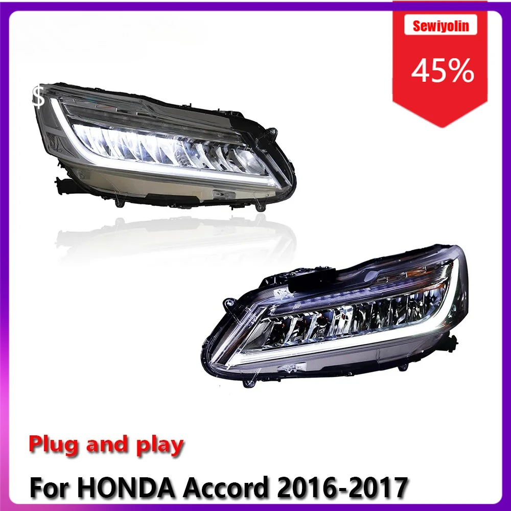 

Автомобильные светодиодные лампы Sewiyolin в сборе для HONDA Accord 9.5 2016-2017, противотуманные фары DRL, стоп-сигналы поворота