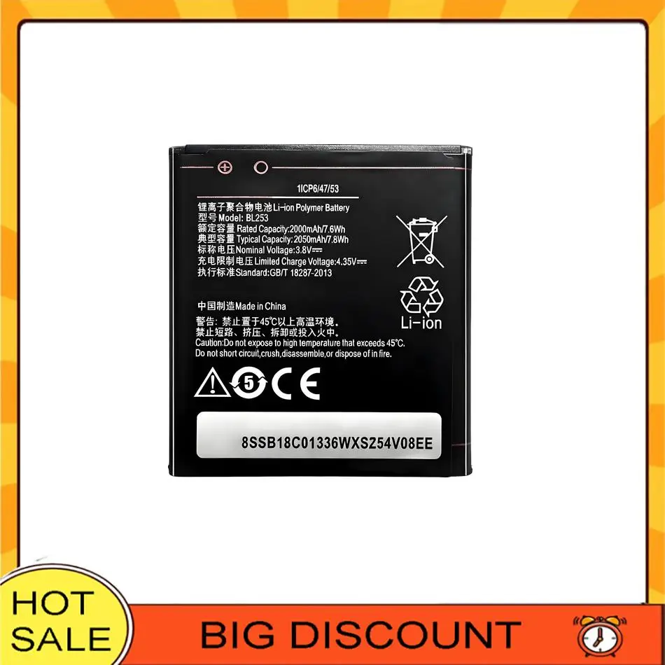 

Mobile Phone Battery For Lenovo A2010 A2580 A2860 Vibe A 4.0" A1000 A1000m BL253 Reliable Power 2050mAh